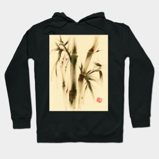 "Awareness" Sumi-e bamboo painting on paper Hoodie